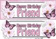 Large Dl Birthday Friend Floral Butterflies 3D Decoupage