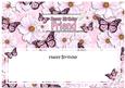Large Dl Birthday Friend Floral Butterflies Insert