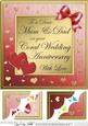 8 x 8 Mum and Dad Coral Wedding Anniversary Topper
