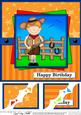 8 x 8 Zeb Cowboy Birthday Scalloped Corner Topper