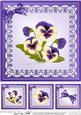 8 x 8 Pansy on Butterfly Lace Quick Card Topper