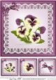 8 x 8 Pansy on Butterfly Lace Quick Card Topper