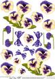 Pansy on Butterfly Lace Matching 3D Decoupage Sheet