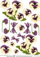 Pansy on Butterfly Lace Matching 3D Decoupage Sheet