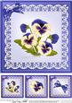 8 x 8 Pansy on Butterfly Lace Quick Card Topper