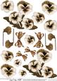 Pansy on Butterfly Lace Matching 3D Decoupage Sheet