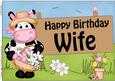 A4 Milly Moo Cow Birthday Wife Topper