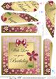 Floral Elegance Birthday Fan Pyramage Topper