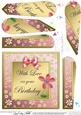 Floral Elegance Birthday Fan Pyramage Topper