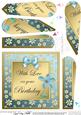Floral Elegance Birthday Fan Pyramage Topper