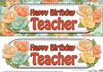 Large Dl Birthday Roses Teacher 3D Decoupage