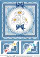 8 x 8 Denim and Daisies Scalloped Corner Topper