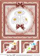 8 x 8 Denim and Daisies Scalloped Corner Topper