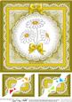 8 x 8 Denim and Daisies Scalloped Corner Topper