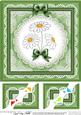 8 x 8 Denim and Daisies Scalloped Corner Topper