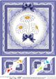 8 x 8 Denim and Daisies Scalloped Corner Topper