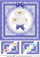 8 x 8 Denim and Daisies Scalloped Corner Topper