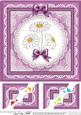 8 x 8 Denim and Daisies Scalloped Corner Topper