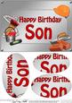 A5 Birthday Son Handyman Tools Oval Pyramage Topper