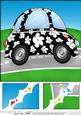 8 x 8 Funky Car Scalloped Corner Topper