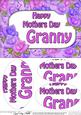 A5 Mothers Day Granny Time for Roses Oval Pyramage Topper