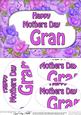 A5 Mothers Day Gran Time for Roses Oval Pyramage Topper