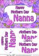 A5 Mothers Day Nanna Time for Roses Oval Pyramage Topper