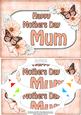 A5 Mothers Day Mum Butterflies & Flowers Scallop Corner