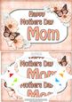 A5 Mothers Day Mom Butterflies & Flowers Scallop Corner