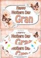 A5 Mothers Day Gran Butterflies & Flowers Scallop Corner
