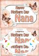 A5 Mothers Day Nana Butterflies & Flowers Scallop Corner