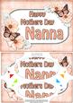 A5 Mothers Day Nanna Butterflies & Flowers Scallop Corner