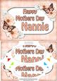 A5 Mothers Day Nannie Butterflies & Flowers Scallop Corner