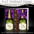8 x 8 Mrs & Mrs Champers Chocs & Roses Scalloped Corner Kit