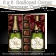 8 x 8 Mrs & Mrs Champers Chocs & Roses Scalloped Corner Kit