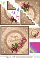 Roses & Metallic Lace Scallop Corner Side Stacker Topper