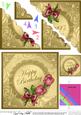 Roses & Metallic Lace Scallop Corner Side Stacker Topper