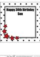 30th Birthday Son Matching 8x8 Insert Panel