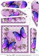 Butterflies and Flowers on Lace Fan Pyramage Topper