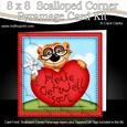 8 x 8 Frank Meerkat Get Well Heart Scalloped Corner Kit