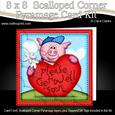 8 x 8 Ziggy Piggy Get Well Heart Scalloped Corner Kit