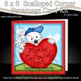 8 x 8 Jock Westie Dog Get Well Heart Scalloped Corner Kit
