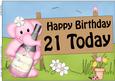 A4 Lola Elephant Birthday 21 Today Topper