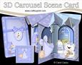 3D New Baby Boy Carousel Scene Card Kit
