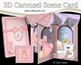 3D New Baby Girl Carousel Scene Card Kit