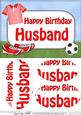 A5 Birthday Husband Football Oval Pyramage Topper