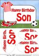 A5 Birthday Son Football Oval Pyramage Topper