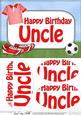 A5 Birthday Uncle Football Oval Pyramage Topper