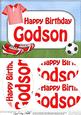 A5 Birthday Godson Football Oval Pyramage Topper