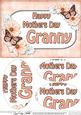 A5 Mothers Day Granny Butterflies & Flowers Oval Pyramage